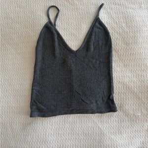 Brandy Melville Ribbed V-Neck Top